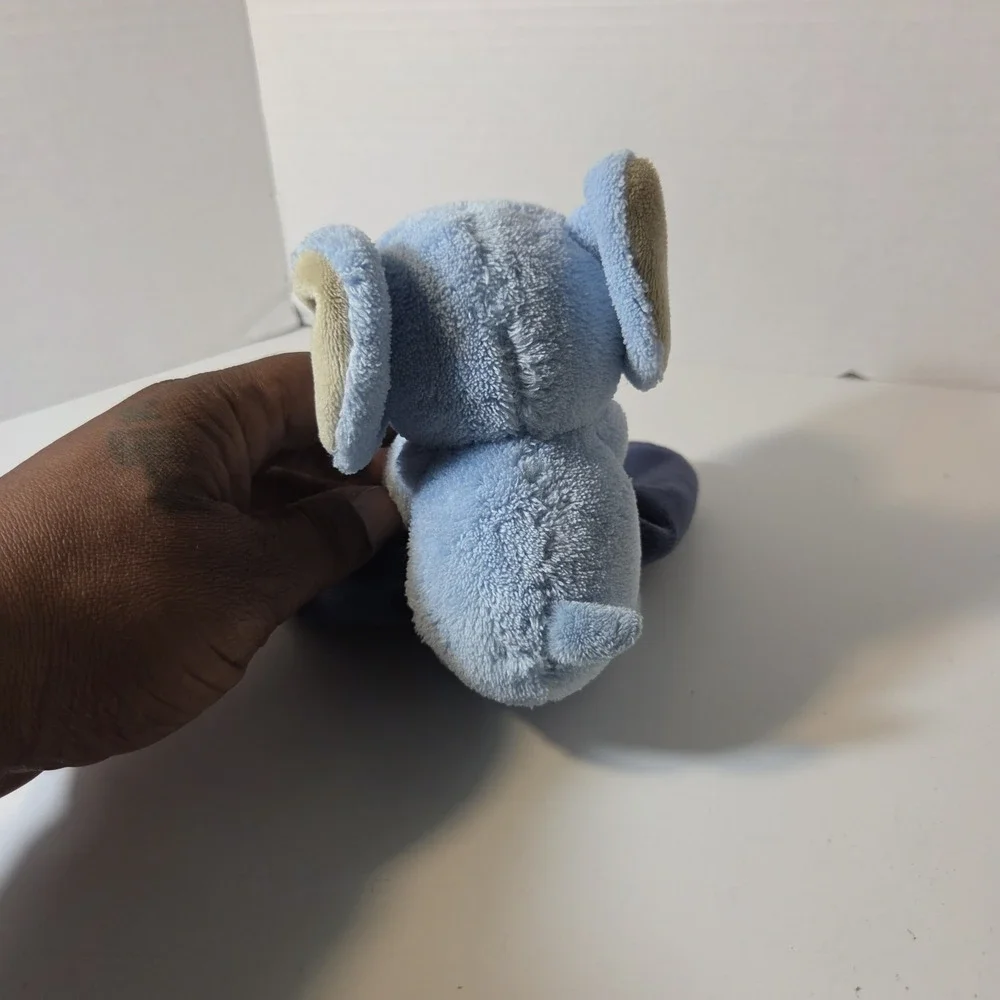 Carter's Baby Security Blanket Lovey Plush Blue Elephant Rattle Navy Blue